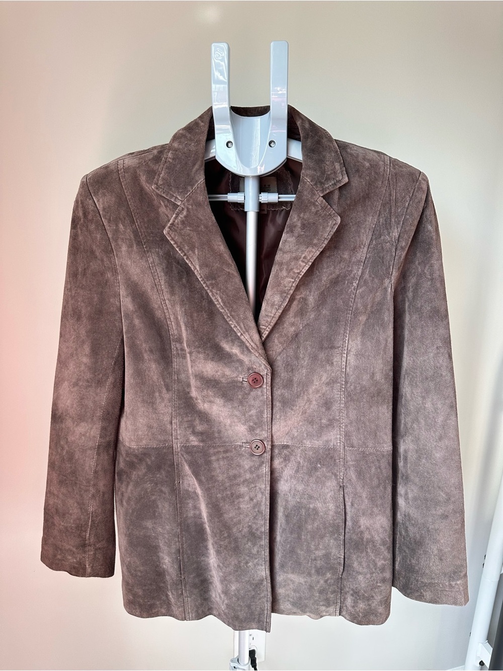Vintage Uniform John Paul Richard Chocolate Brown Suede Leather Jacket Blazer 8